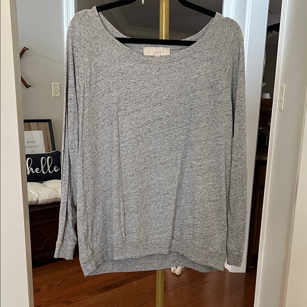 LOFT Light Gray Long Sleeve Tee